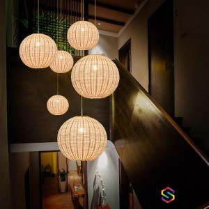 Đèn mây tre hình cầu size nhỏ thumb