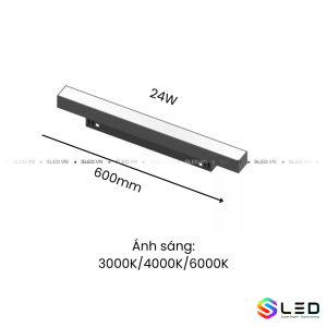 Đèn ray nam châm tán quang 24w