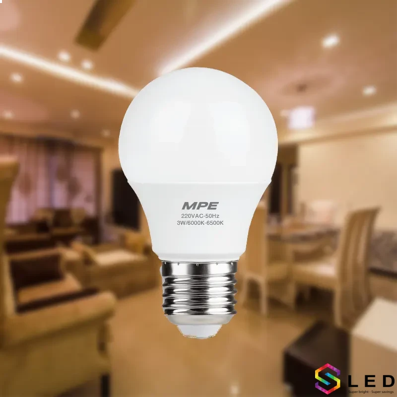 Đèn Led Bulb 3W MPE ánh sáng trắng