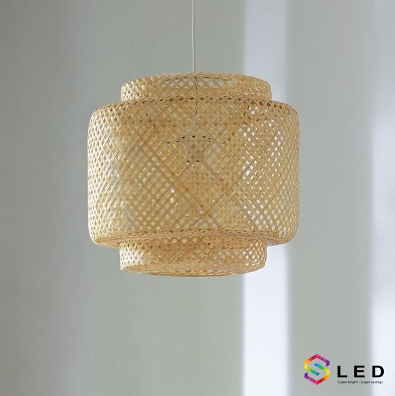 Đèn lồng mây tre 2 trụ lồng nhau