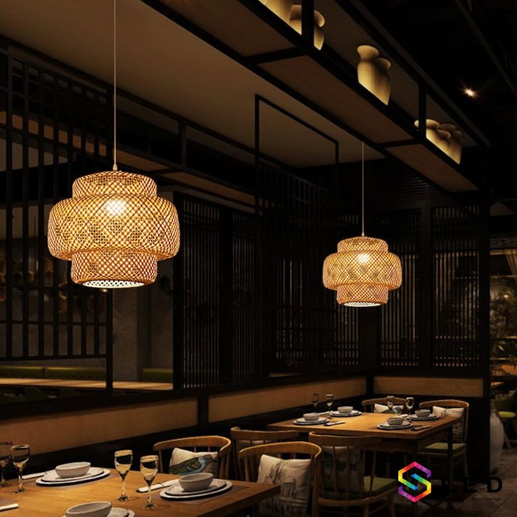 Đèn lồng mây tre 2 trụ lồng nhau