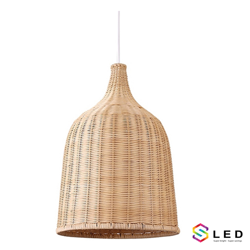 Đèn mây tre hình cổ chai size trung