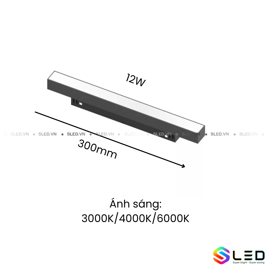 Đèn ray nam châm tán quang 12w