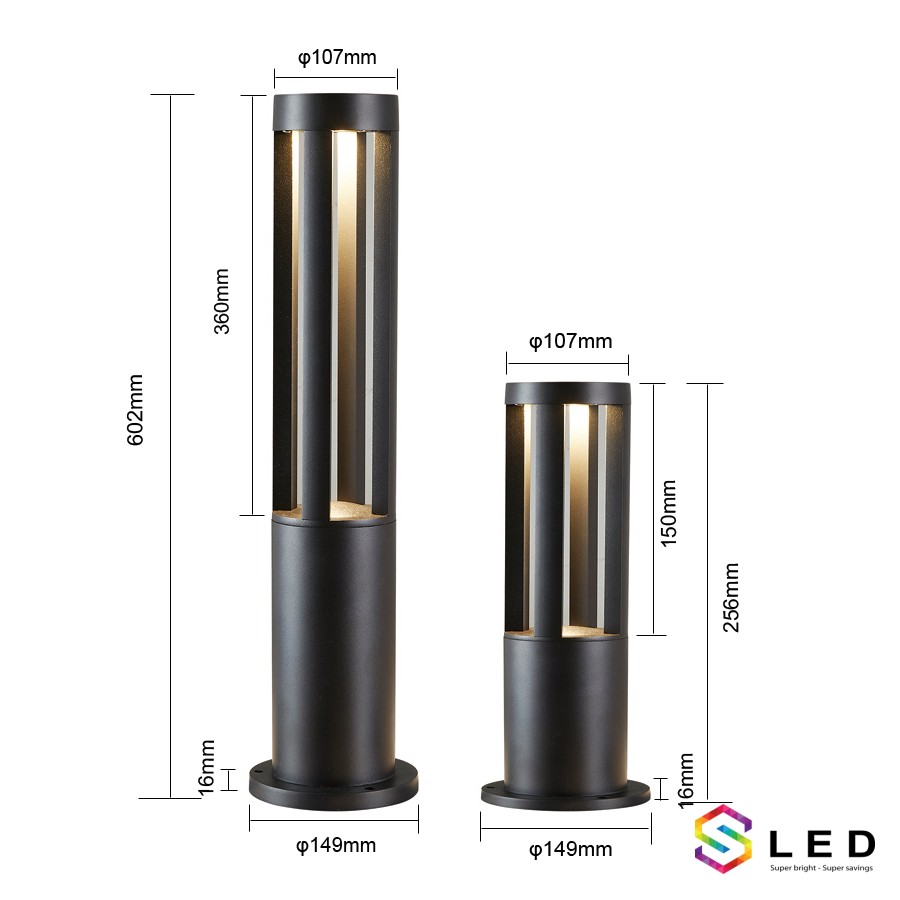 Đèn trụ sân vườn nấm tròn 600mm 220v