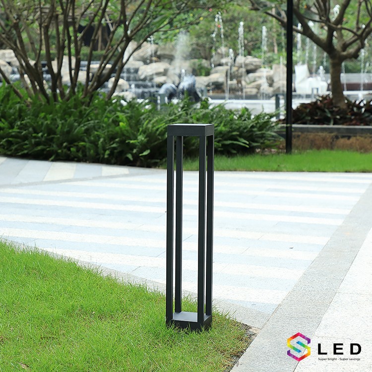 Đèn trụ sân vườn vuông đế mỏng 400mm 220v