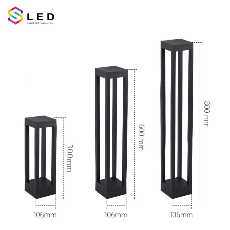 Đèn trụ sân vườn vuông đế mỏng 400mm 220v
